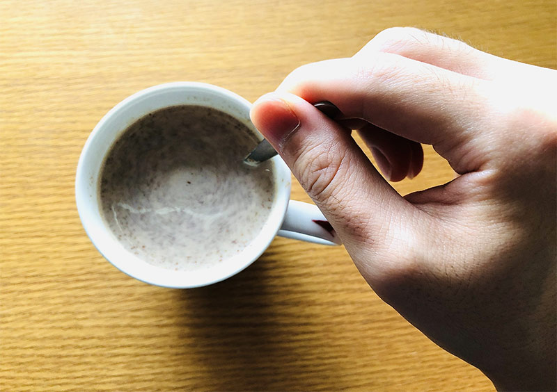 撹拌　ホットコーヒー